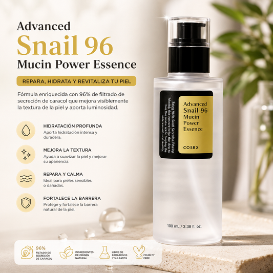 COSRX Advanced Snail 96 Mucin Power Essence - Hidratación Reparadora